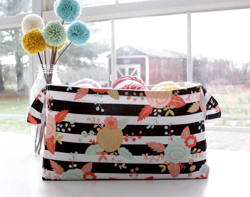 DIY Fabric Storage Basket featured by top US sewing blog, Flamingo Toes