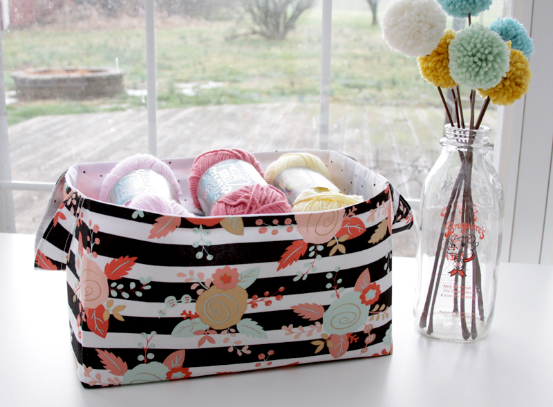 DIY Fabric Storage Basket featured by top US sewing blog, Flamingo Toes: DIY Fabric Basket