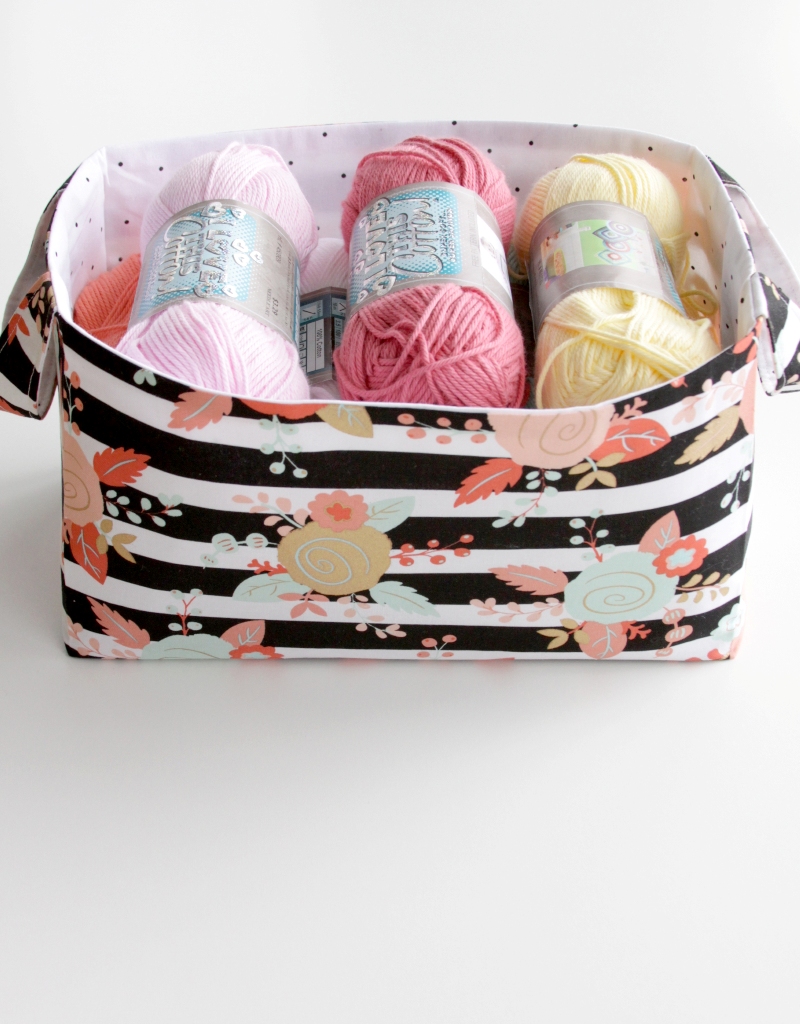 DIY Fabric Storage Basket featured by top US sewing blog, Flamingo Toes