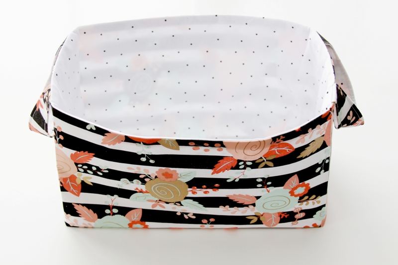 DIY Fabric Storage Basket featured by top US sewing blog, Flamingo Toes: Pressing Fabric Basket