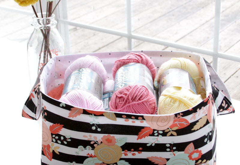DIY Fabric Storage Basket featured by top US sewing blog, Flamingo Toes