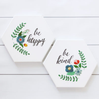 Be Happy and Be Kind – Hexagon Canvas Embroideries