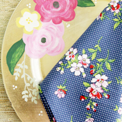 DIY Floral Painted Chargers