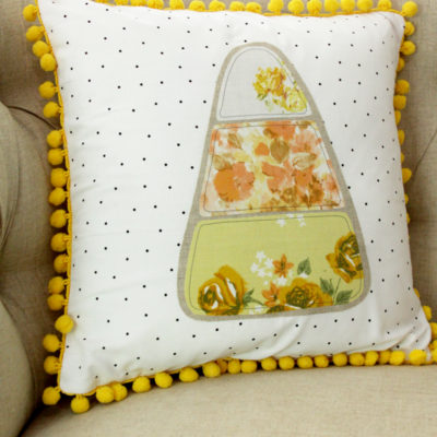 Colorful Fall Candy Corn Pillow
