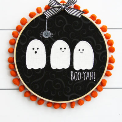 Boo-yah! Cute Ghosties Embroidery Hoop Art