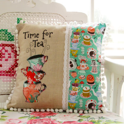 Time for Tea – Wonderland Fabric Pillow