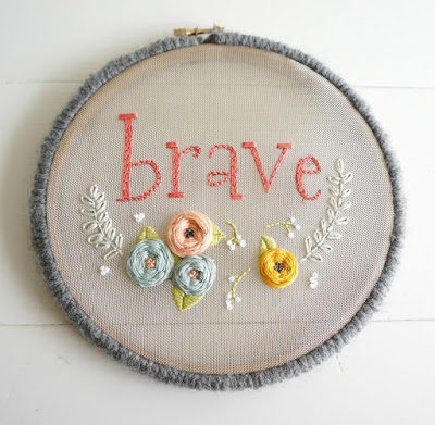 Floral Mesh Hoop Set, Embroidered Cork Mannequin & Monogrammed Cork Clutch
