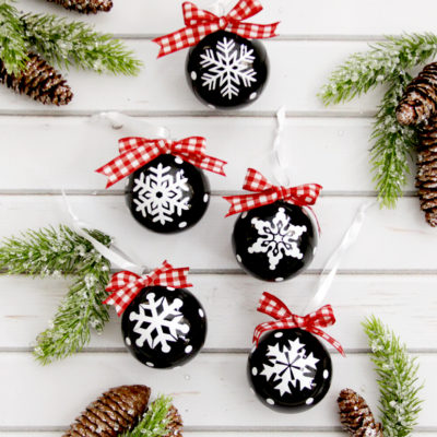 Chalk Style Snowflake Vinyl Ornaments