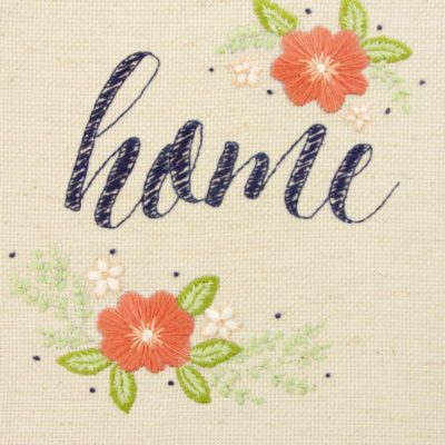 Floral Home Embroidered Artwork