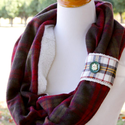 Cozy Plaid Flannel and Fleece Cowl Scarf