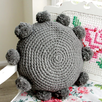 Pom Pom Crochet Pillow