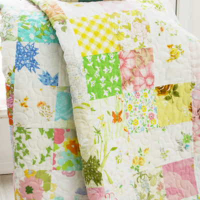 Pretty Vintage Sheet Charm Square Quilt