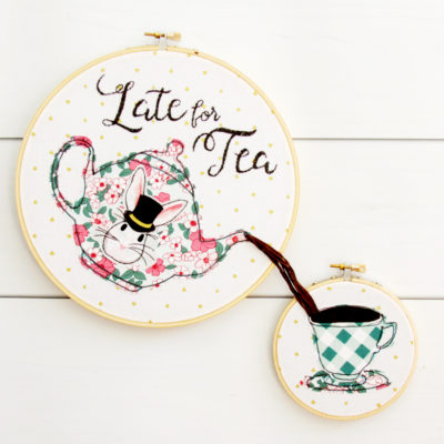 Late for Tea – Wonderland Embroidery Hoop Set