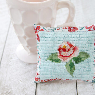 Lavender Floral Needlepoint Sachet