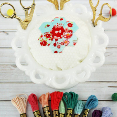 Vintage Milk Glass Hexie Pincushion
