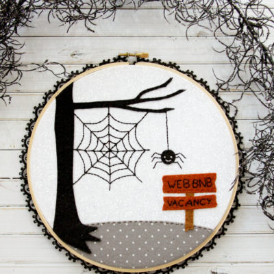 Web BNB Halloween Embroidery Hoop Art with Free Pattern