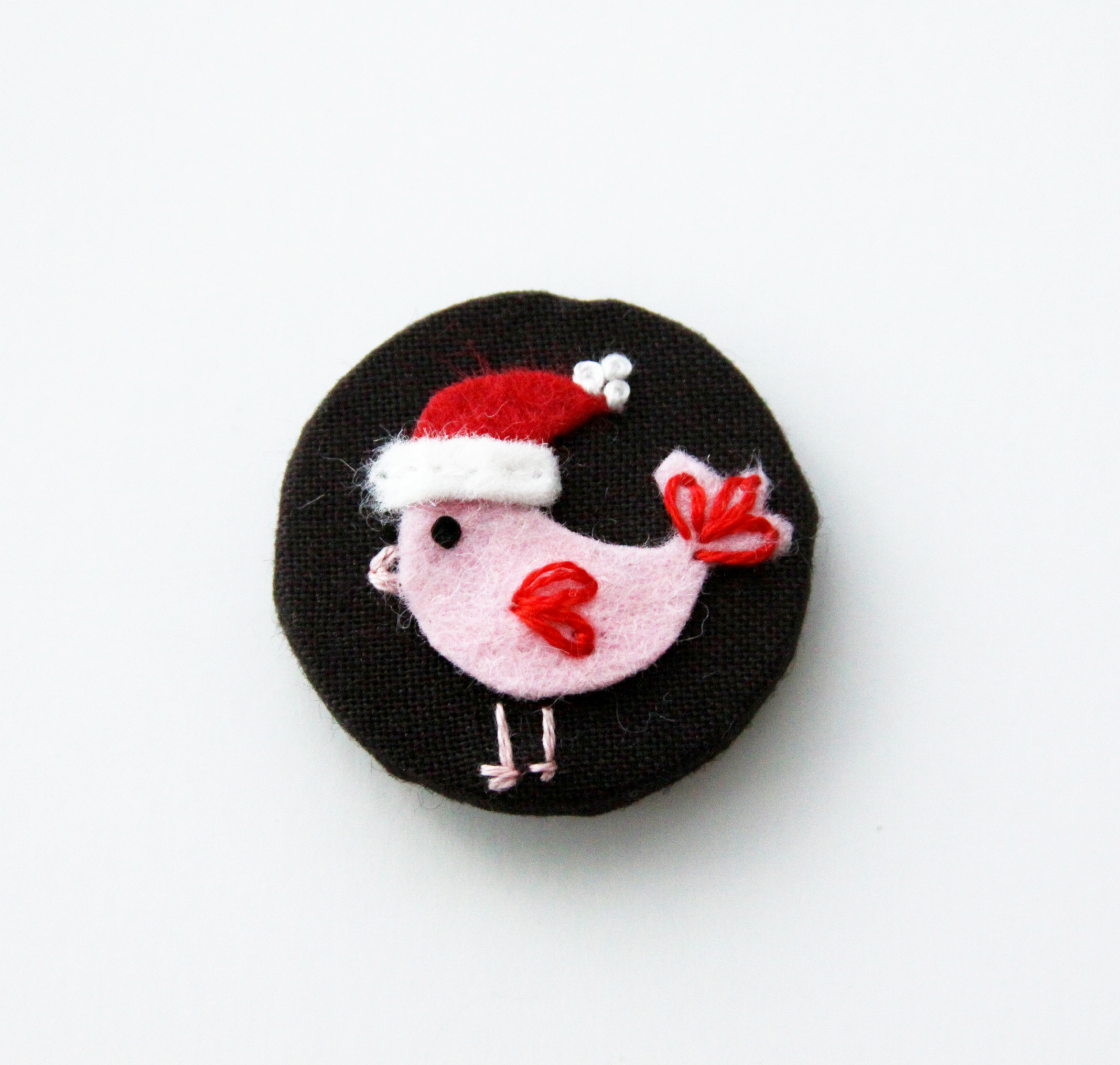 Sweet Fabric and Felt Birdhouse Hoop Ornament