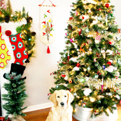 Traditional Style Christmas Tree and Mantel