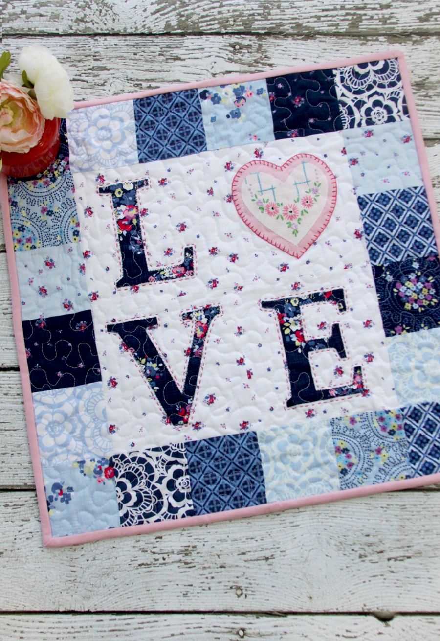 Floral LOVE Mini Quilt