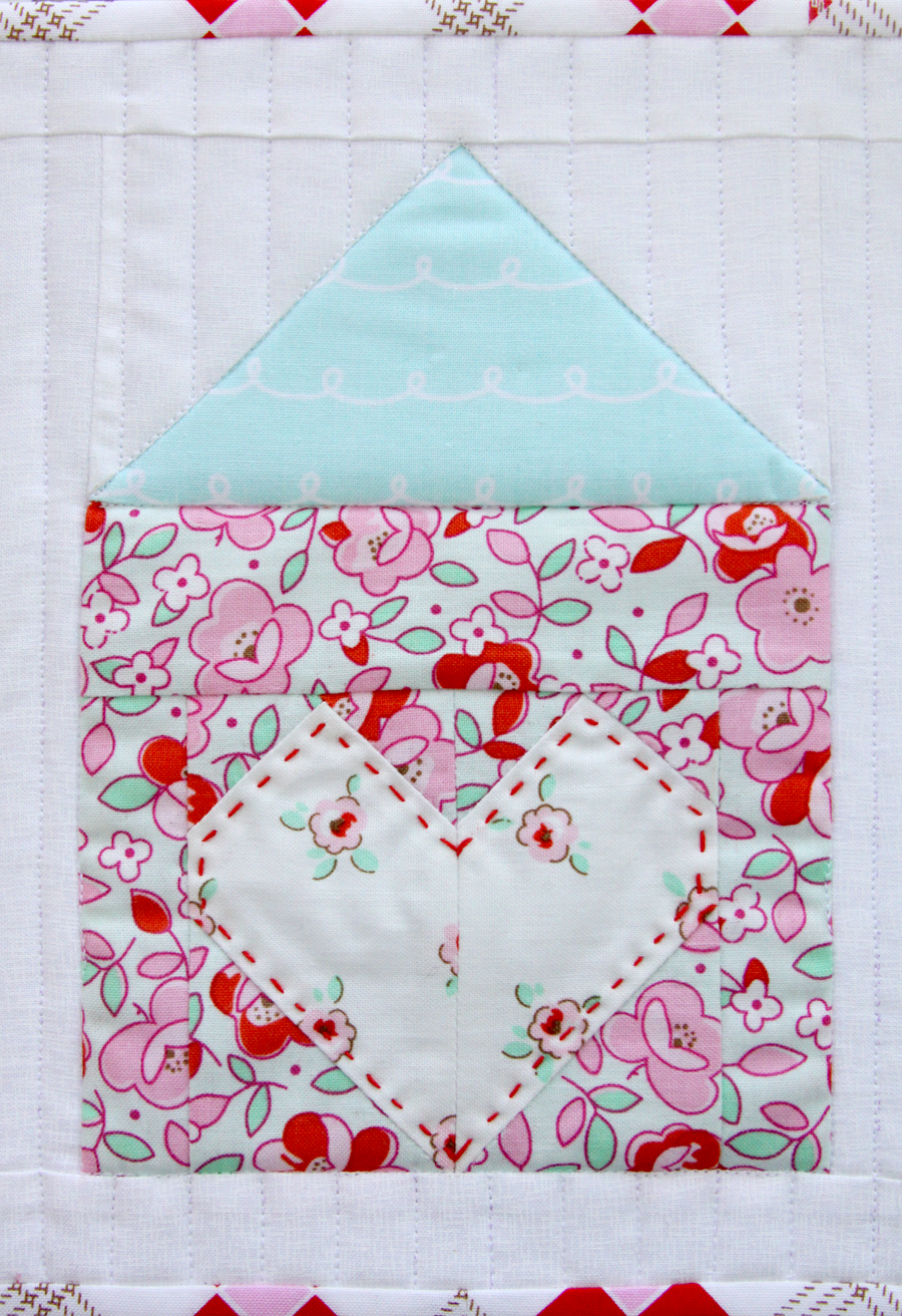Heart and Home Mug Rug or Mini Quilt