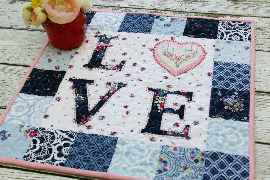 Floral LOVE Mini Quilt