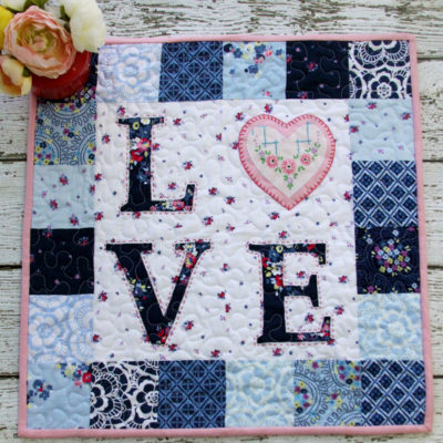 Floral LOVE Mini Quilt