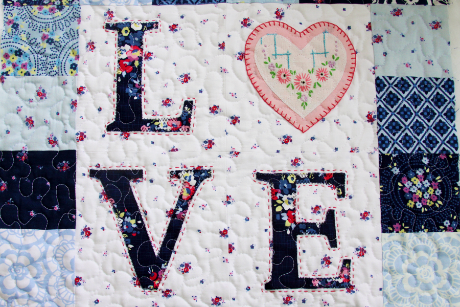 Floral LOVE Mini Quilt