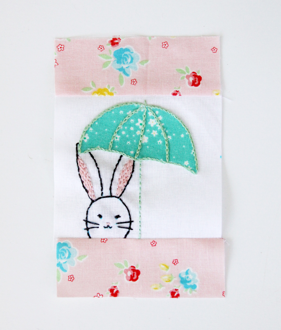 Spring Star Mini Quilt with Bunnies and Blossoms Fabric