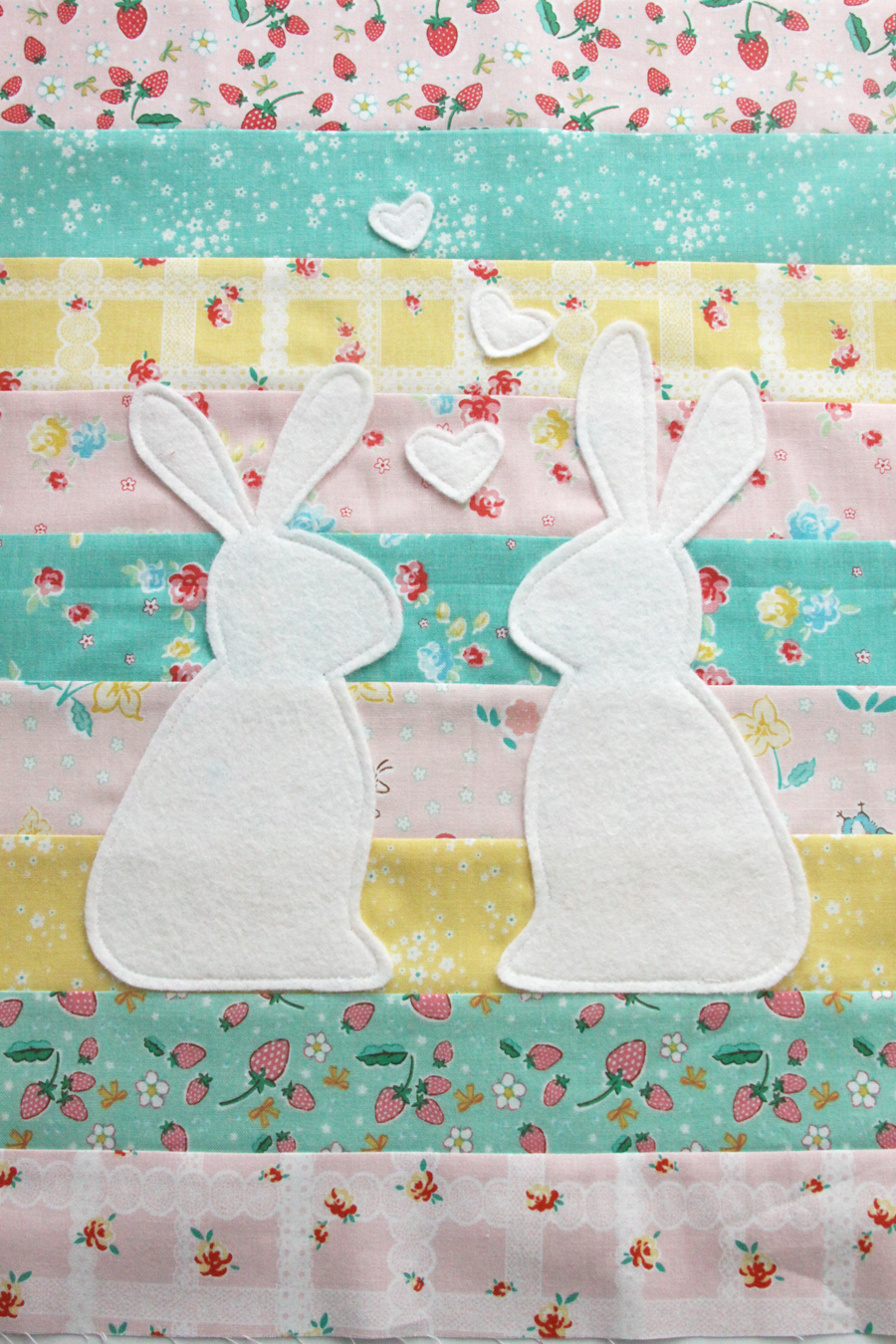 Spring Bunnies in Love Pillow