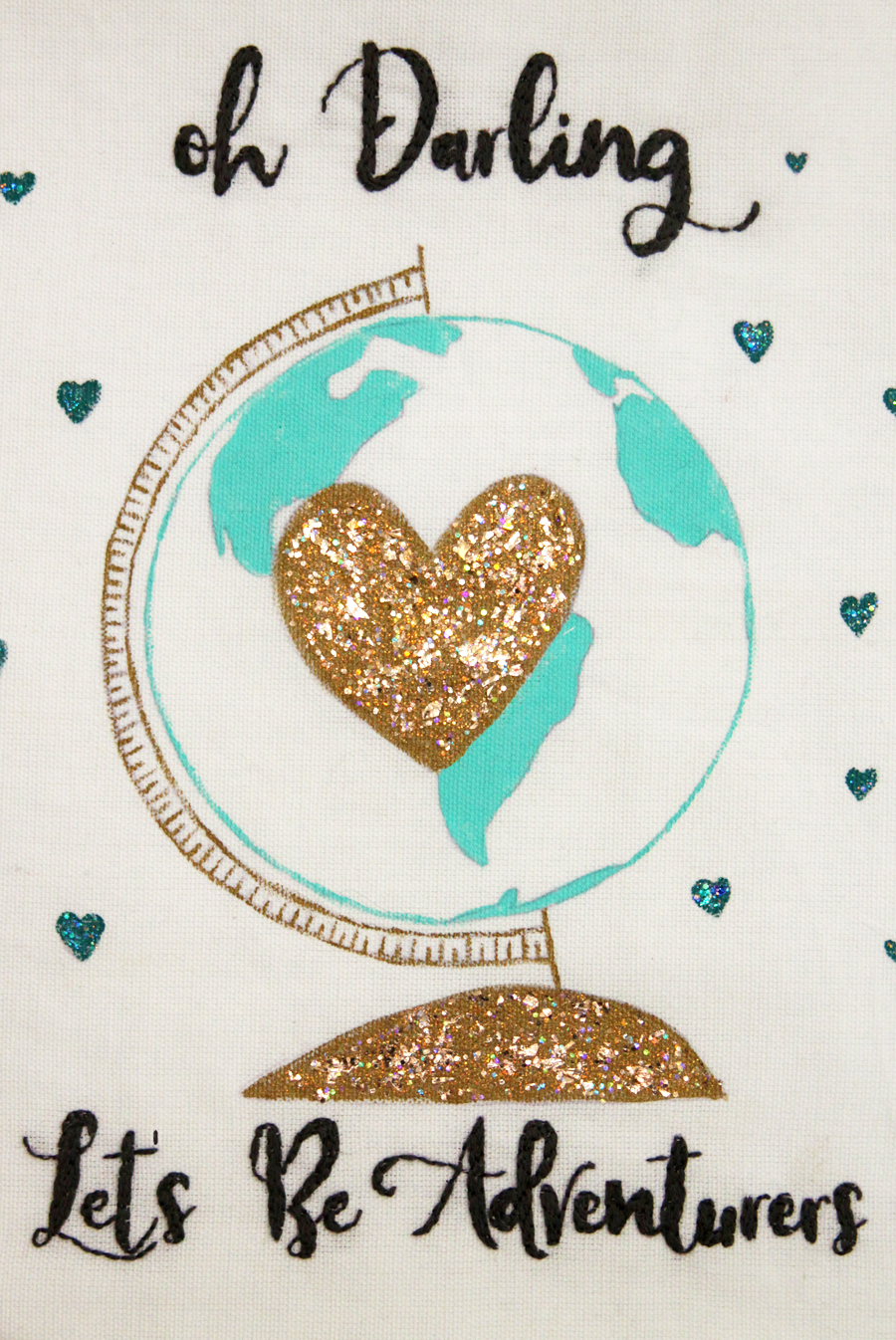 Let's be Adventurers Glitter Globe Banner