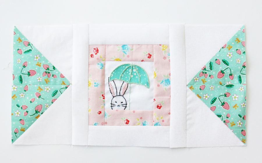 Spring Star Mini Quilt with Bunnies and Blossoms Fabric