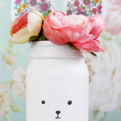 Colorful DIY Bunny Mason Jars