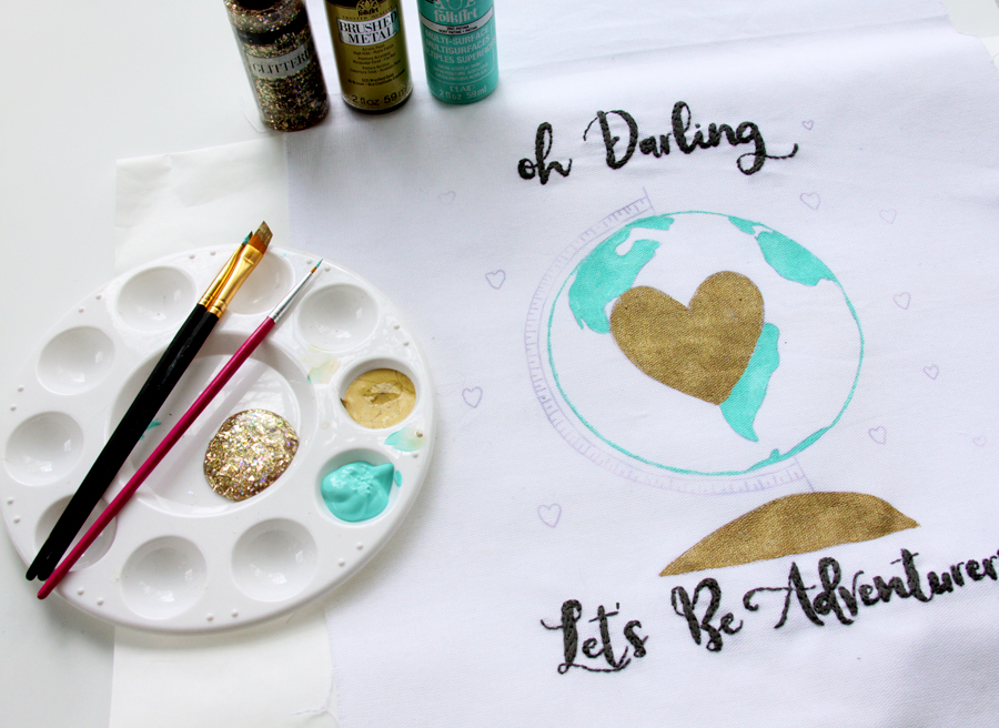 Let's be Adventurers Glitter Globe Banner