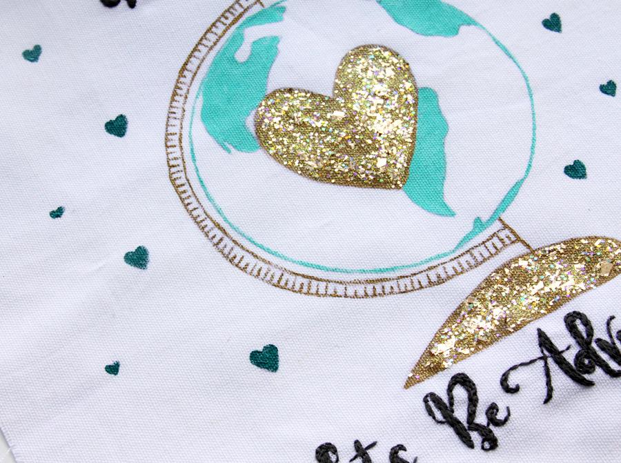 Let's be Adventurers Glitter Globe Banner