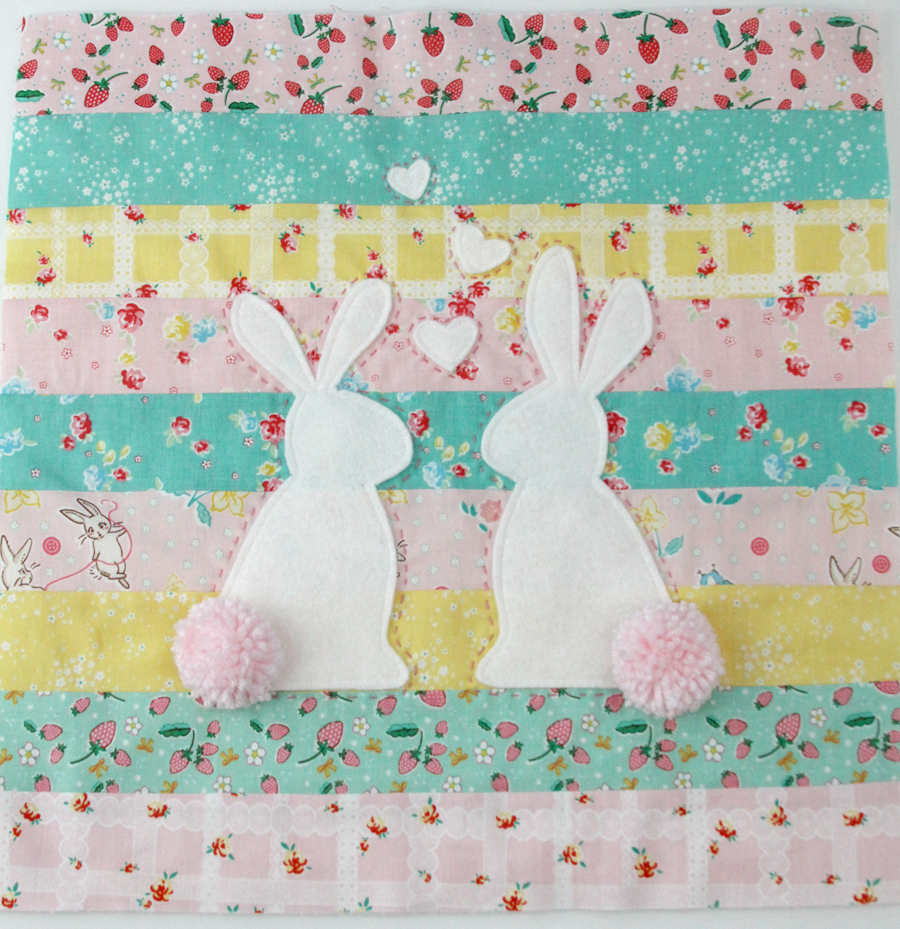 Spring Bunnies in Love Pillow