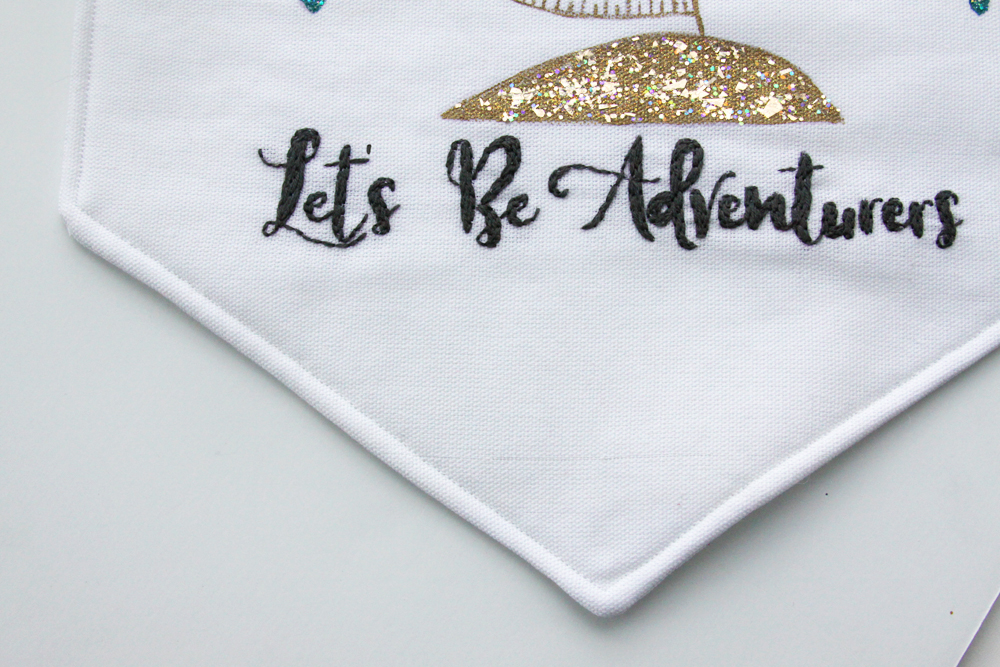 Let's be Adventurers Glitter Globe Banner