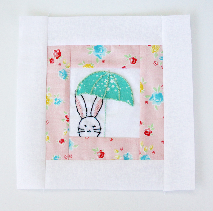 Spring Star Mini Quilt with Bunnies and Blossoms Fabric