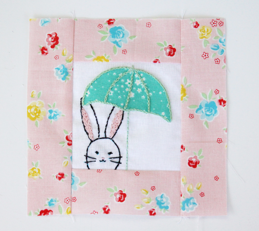 Spring Star Mini Quilt with Bunnies and Blossoms Fabric