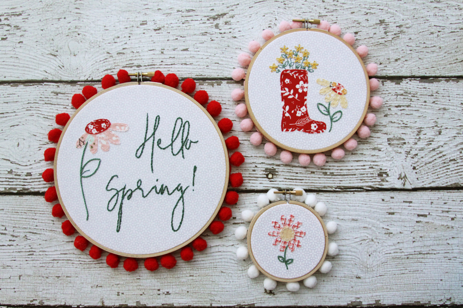 Floral Spring Embroidery Hoop Set