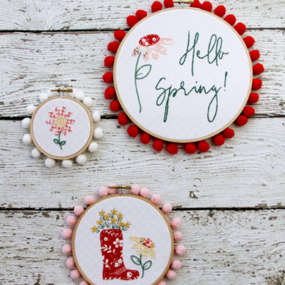 Floral Spring Embroidery Hoop Set
