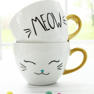 DIY Cat Mugs Dishwasher Safe