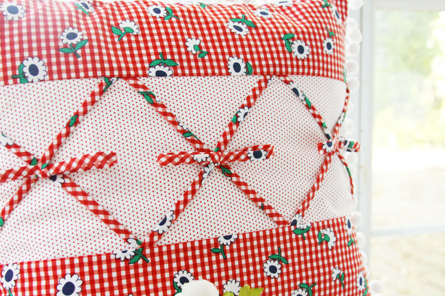 Retro Gingham Pillow with Sunnyside Ave Fabric