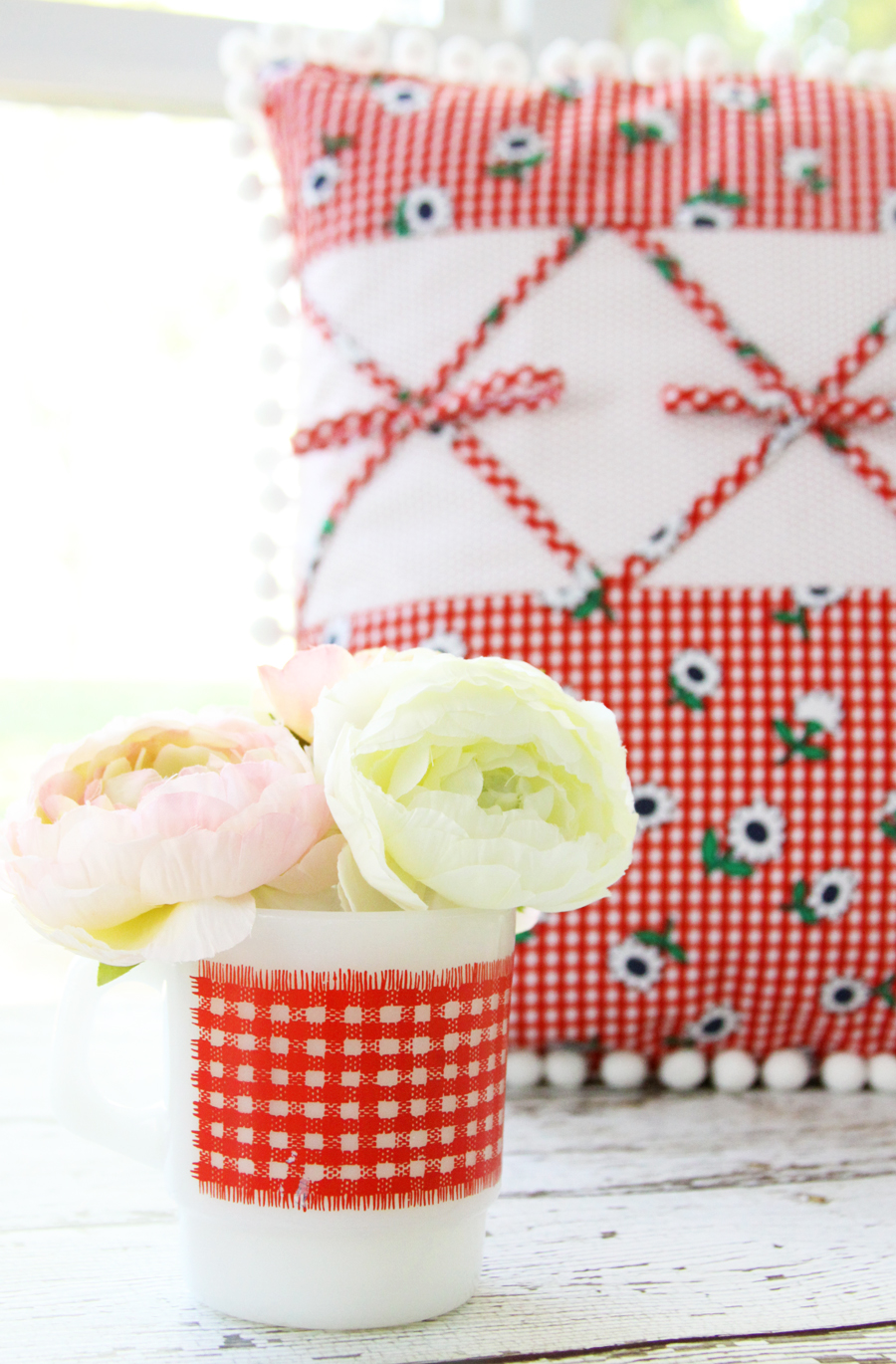 Retro Gingham Pillow with Sunnyside Ave Fabric