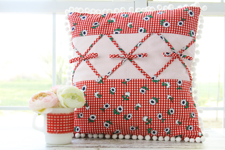 Retro Gingham Pillow with Sunnyside Ave Fabric