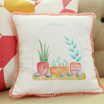 DIY Watercolor Terrarium Pillow