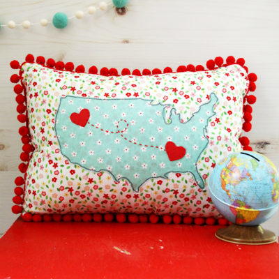 DIY US Map Heart Pillow