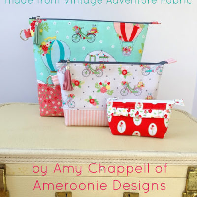 Vintage Adventure Fabric Travel Pouches