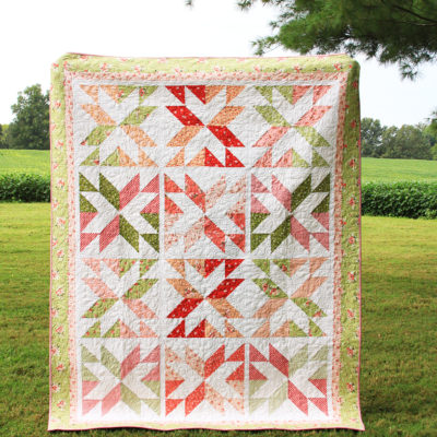 Stacking Stars Quilt Pattern in Summer Blush Fabrics