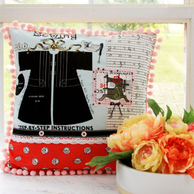 Paperdoll Fabrics Sewing Room Pillow
