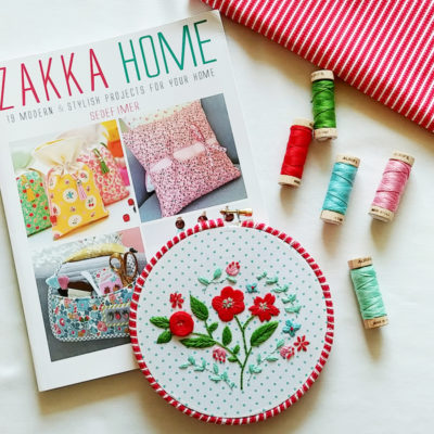 Floral Christmas Embroidery Hoop and Zakka Home Book Tour